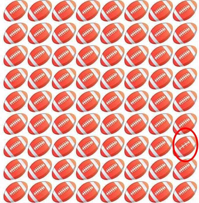 resposta do desafio visual da bola de futebol americano Resposta do desafio visual da bola de futebol americano. Fonte: Jagran Josh.