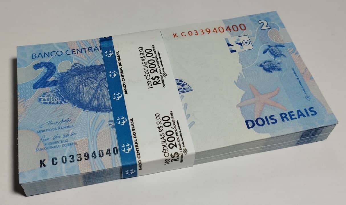 Cédula de 2 reais valiosa.