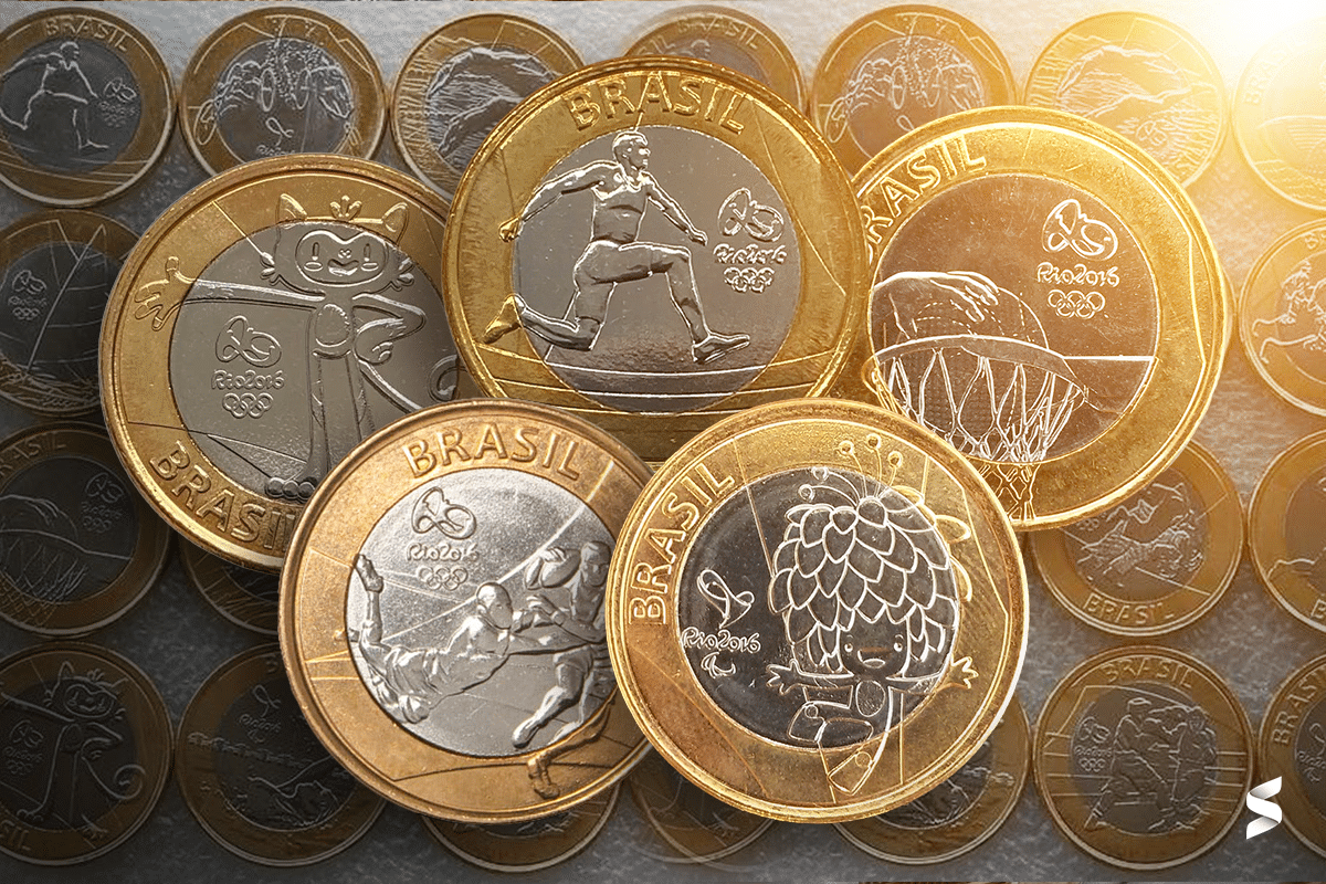 Moedas de 1 real olímpicas