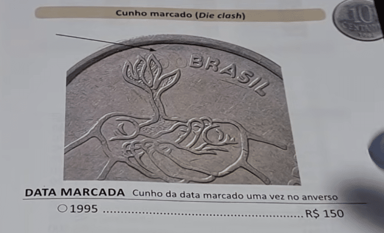 Moeda 10 centavos FAO com data marcada Moeda 10 centavos FAO com data marcada