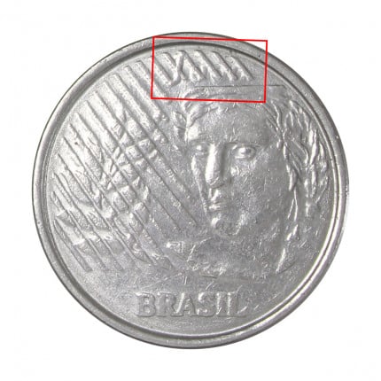 Moeda 5 centavos 1996 com data marcada de 1995 Moeda 5 centavos 1996 com data marcada de 1995