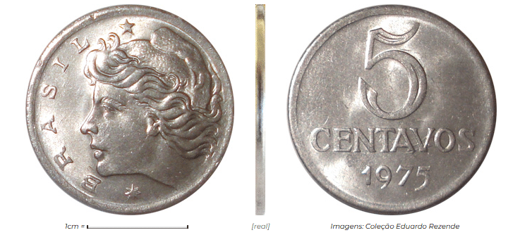 Moeda de 5 centavos de cruzeiro Moeda de 5 centavos de cruzeiro