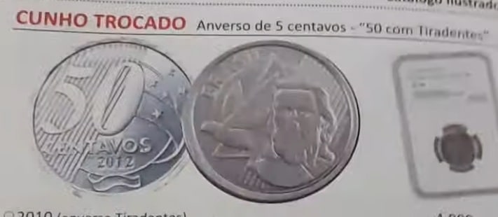 Moeda de 50 centavo Moeda de 50 centavos com erros