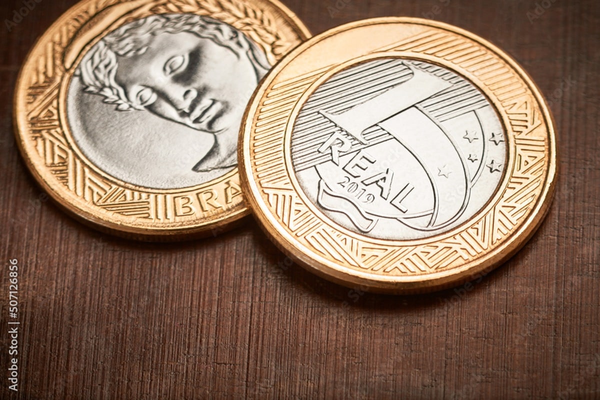 Moeda de 1 real que pagam dívidas