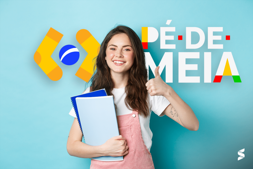Pe de meia x Estudante beneficiária do programa Pé-de-Meia