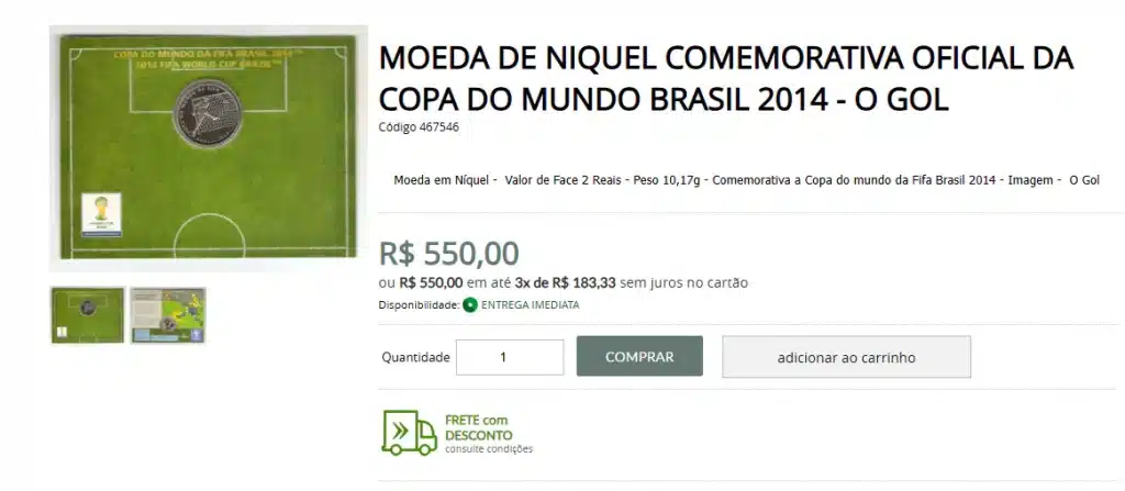Valor da moeda do Gol Copa Valor da moeda do Gol Copa