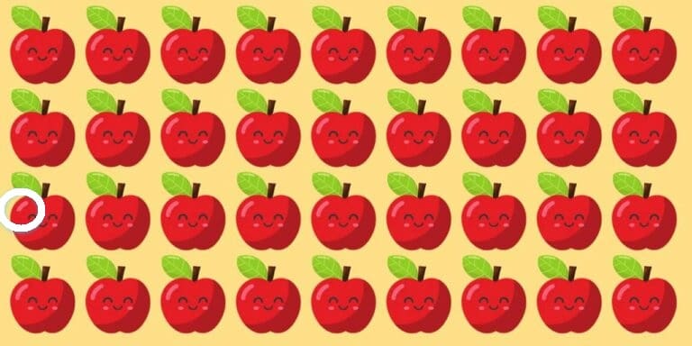 Desafio Visual: você consegue encontrar a maçã diferente em 10 segundos? a solucao do desafio visual