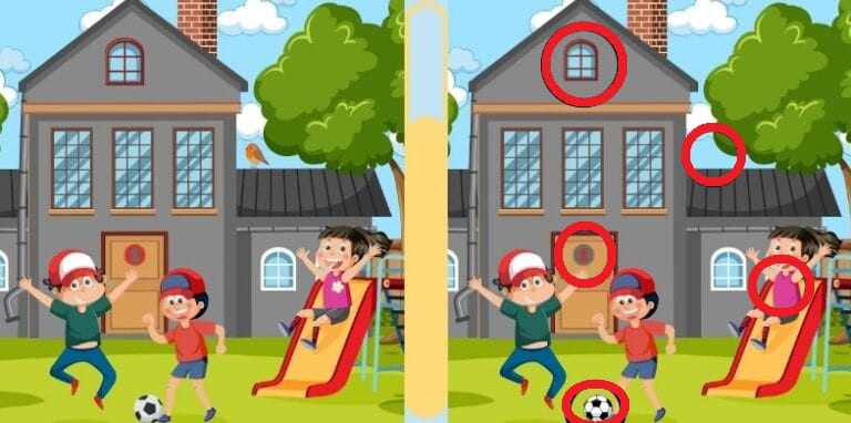 Teste de QI: corrija o erro movendo apenas 1 palito em 20 segundos desafio meninos jogando bola com 5 diferenças