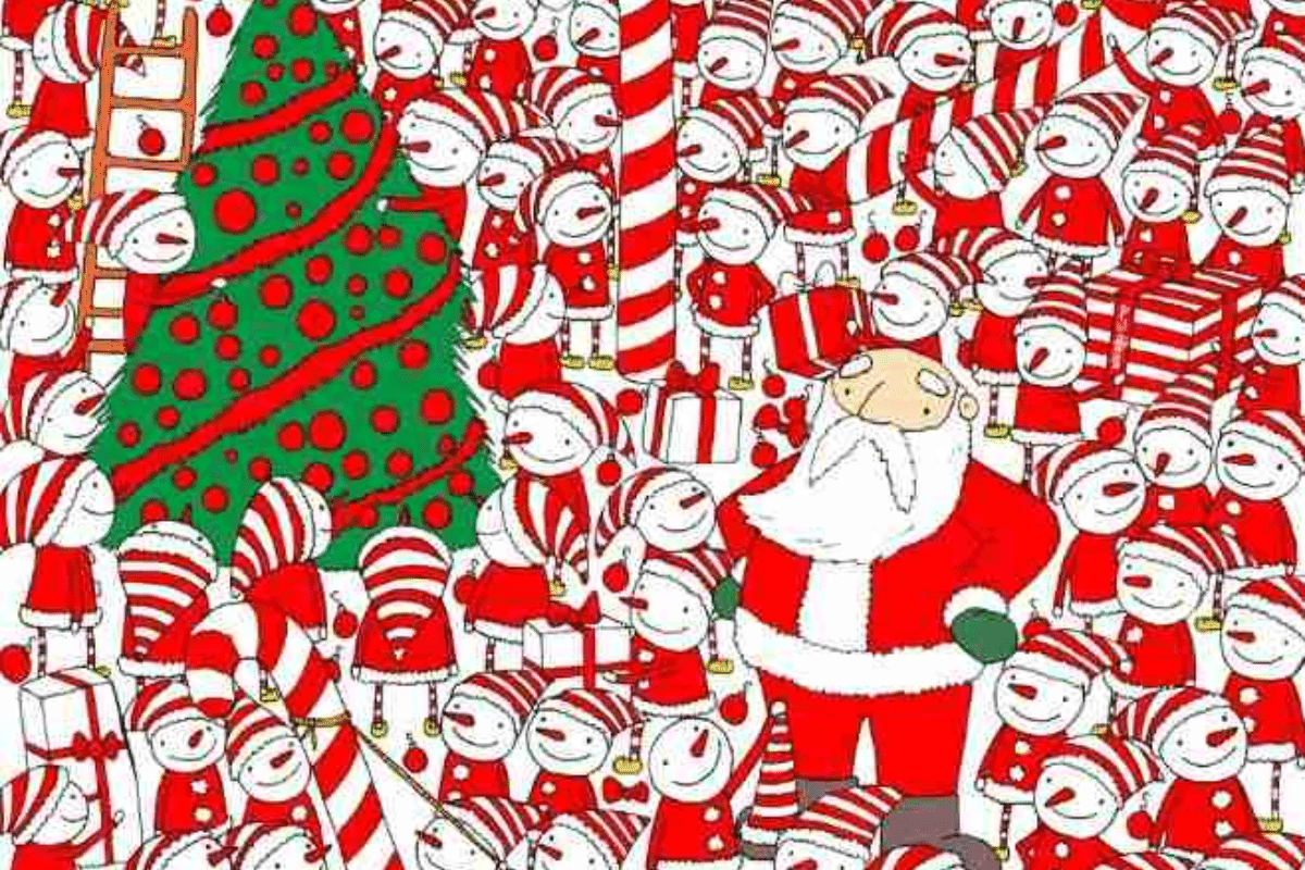 Desafio visual do chapéu de papai noel. Fonte: Jagran Josh.