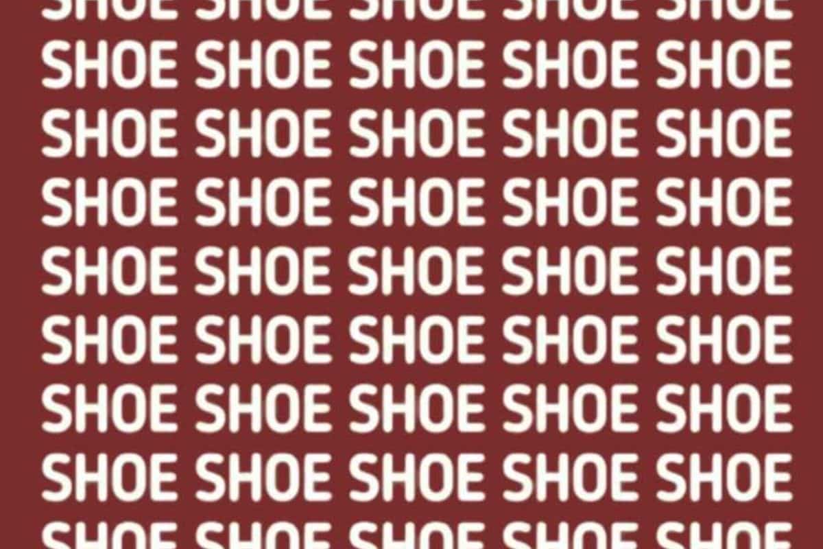 Desafio visual palavra SHOE. Fonte: Jagran Josh.