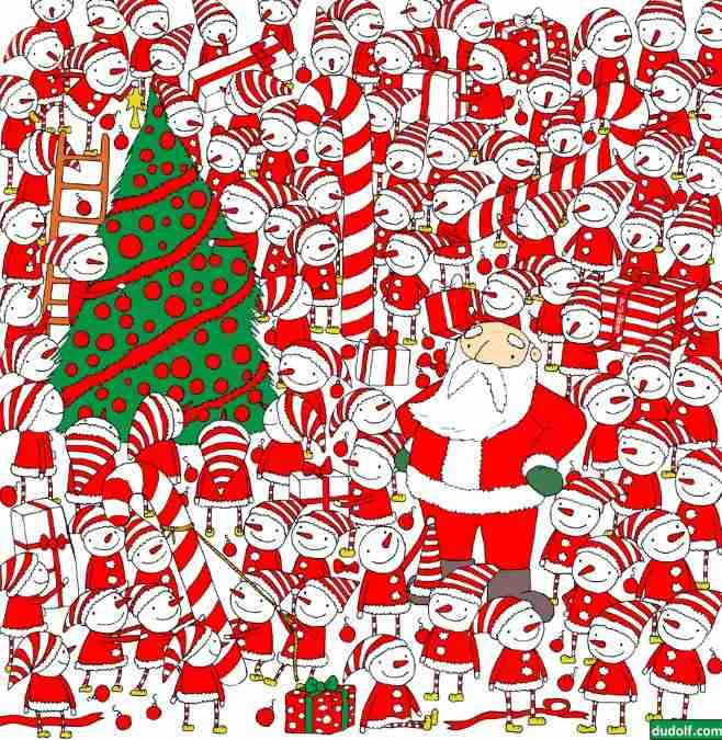 desafio visual do chapeu de papai noel Desafio visual do chapéu de papai noel. Fonte: Jagran Josh.