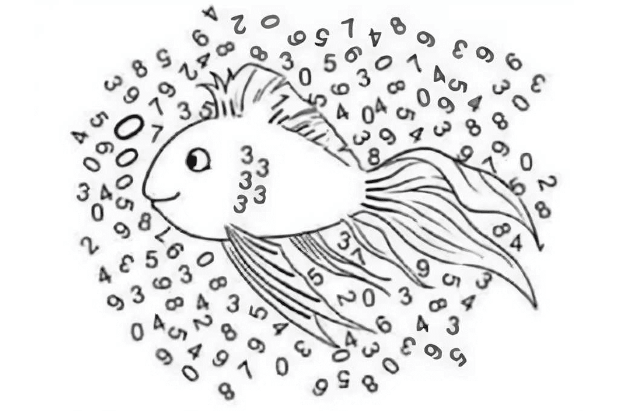 Desafio visual do número 1 na imagem do peixe. Fonte: Jagran Josh.