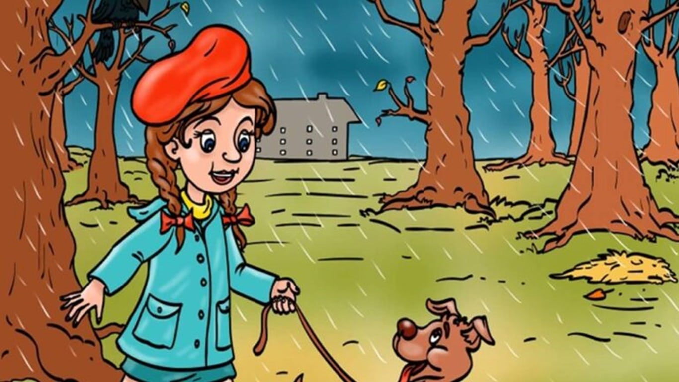 menina passeando na chuva teste de QI visual