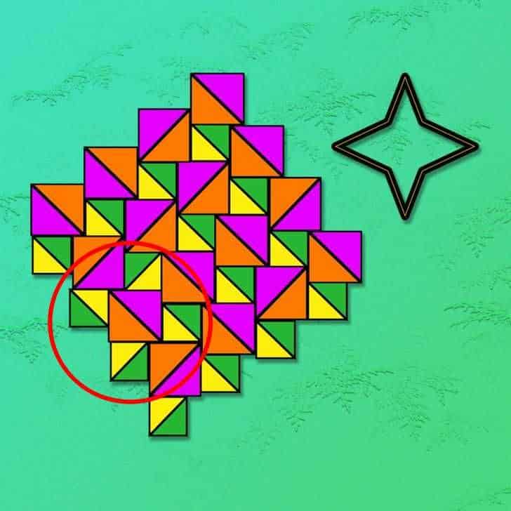 resposta do desafio visual da estrela de quatro pontas Resposta do desafio visual da estrela de quatro pontas. Fonte: Jagran Josh.