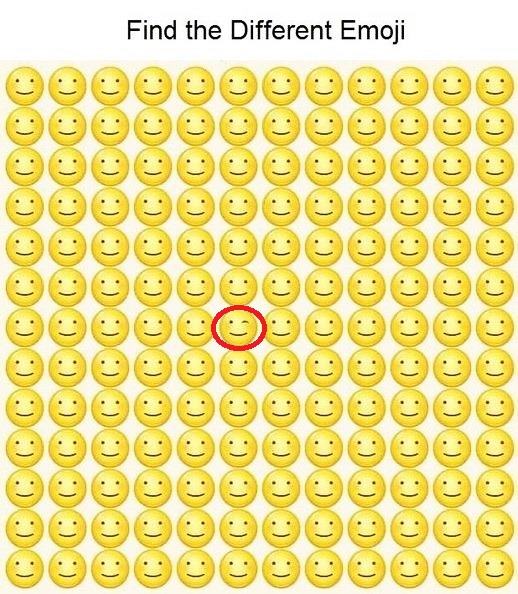 resposta do desafio visual do emoji diferente Resposta do desafio visual do emoji diferente. Fonte: Jagran Josh.