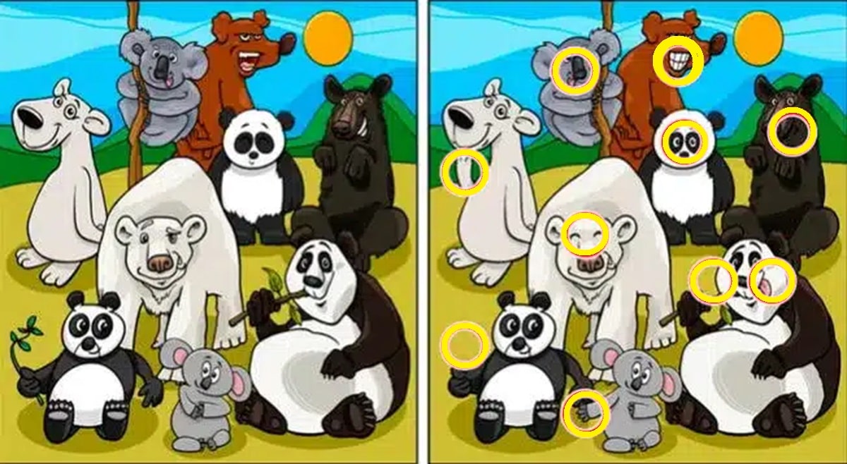 Teste de QI: você é capaz de encontrar 10 diferenças entre as imagens em 25 segundos? teste de QI diferenças bichos solução