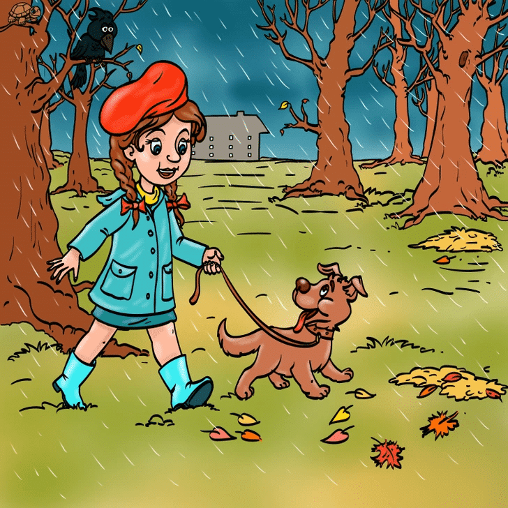 Teste de QI Visual: encontre o erro inusitado nesta imagem em 10 segundos teste de QI menina passeando na chuva