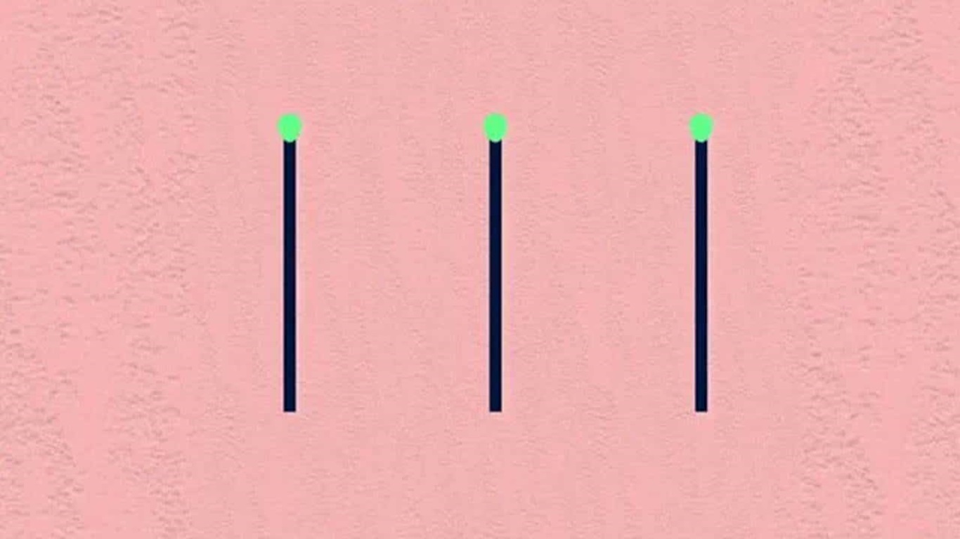 Teste de QI desafio lógico com fósforos, formando um número 6 sem quebrar os palitos.