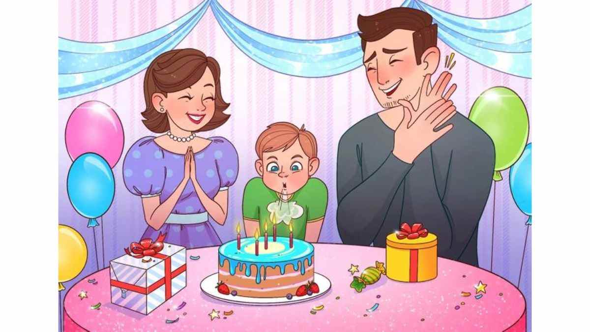 Teste de QI - encontre o erro na festa de aniversário. Fonte: Jagran Josh.