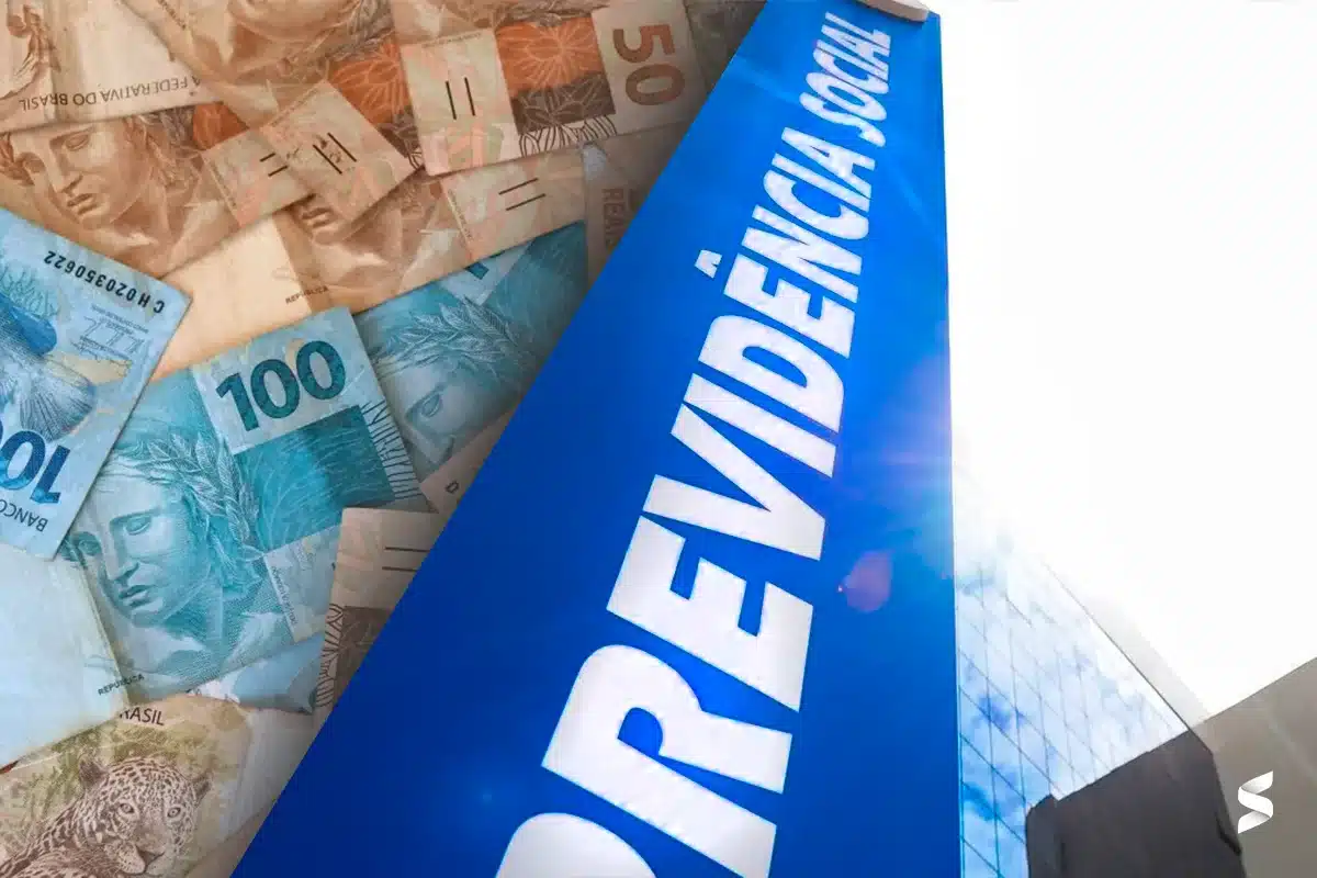 Benefícios e direitos vinculados ao código 1163 do INSS Notas de real ao lado de prédio da Previdência Social com letreiro em destaque