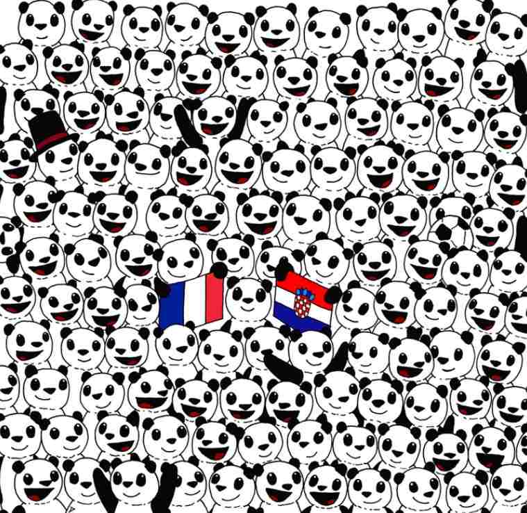desafio visual encontre a bola de futebol entre os pandas Desafio visual -Encontre a bola de futebol entre os pandas. Fonte: Jagran Josh.