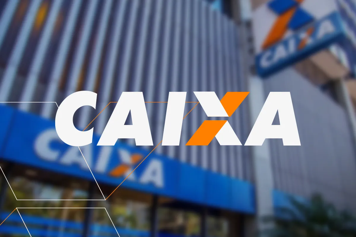 Logo da CAIXA destacando a identidade visual da instituição financeira.