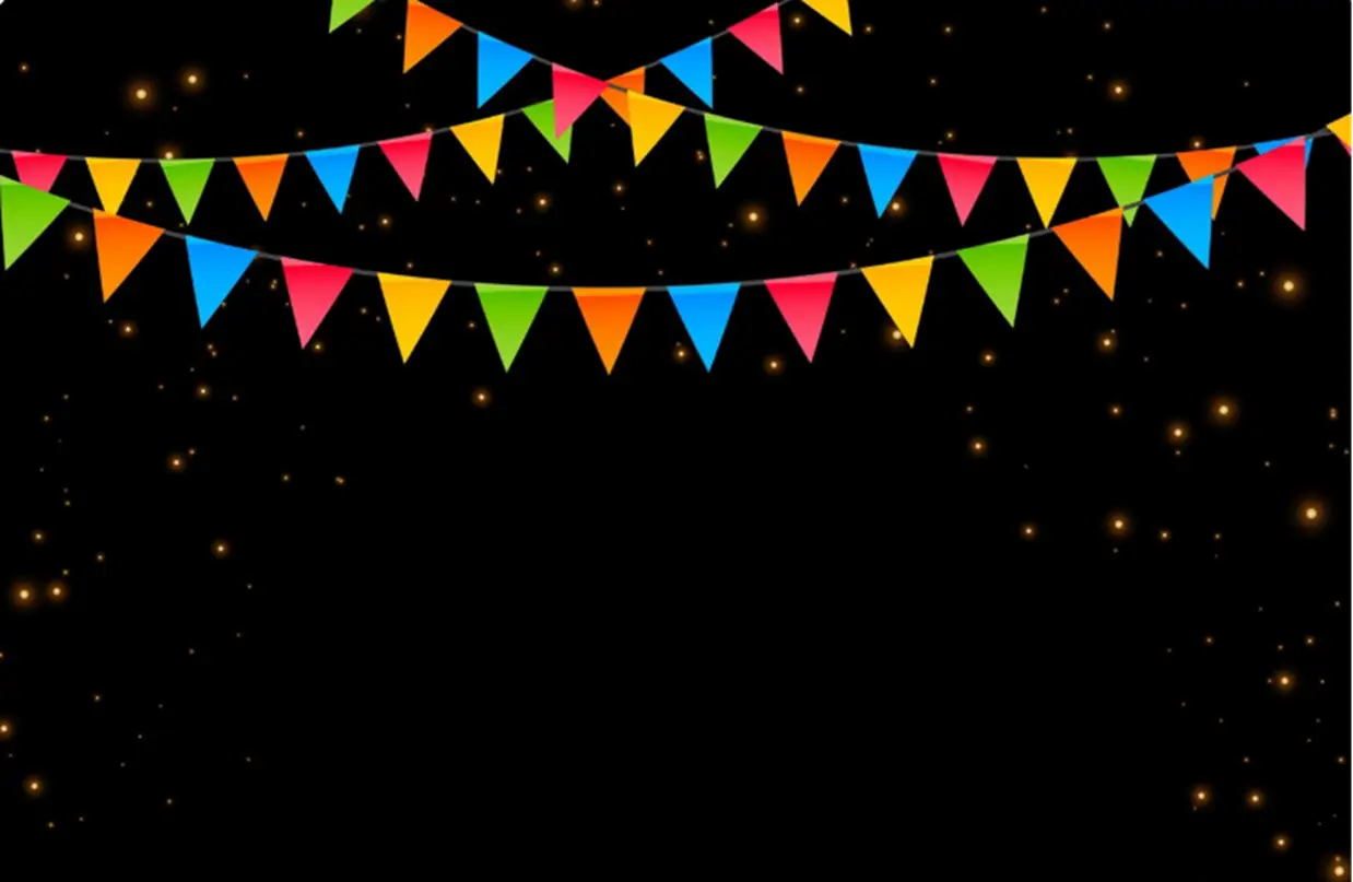 Decoração festiva com bandeirolas coloridas Bandeirolas coloridas para festa junina.