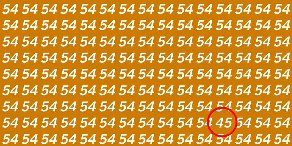 resposta Repetição do número 54 em branco e itálico sobre fundo laranja brilhante formando padrão contínuo.