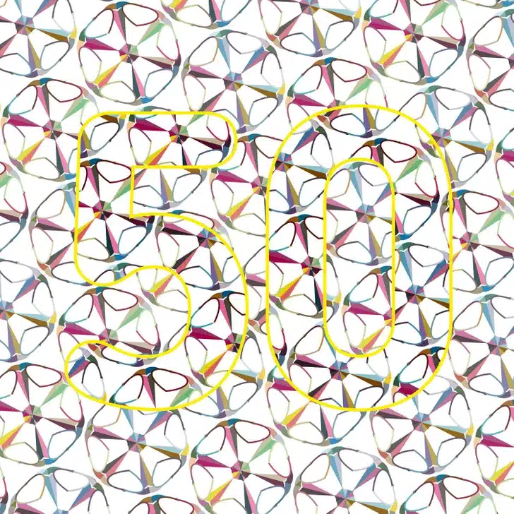 Descubra o número oculto nesta imagem artística com padrão colorido. Teste visual com um padrão repetido colorido.