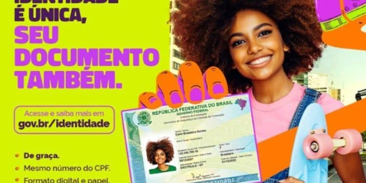 Imagem promocional da CIN representando o Mutirão da Nova Carteira de Identidade com distribuição de senhas nesta terça-feira dia 02.
