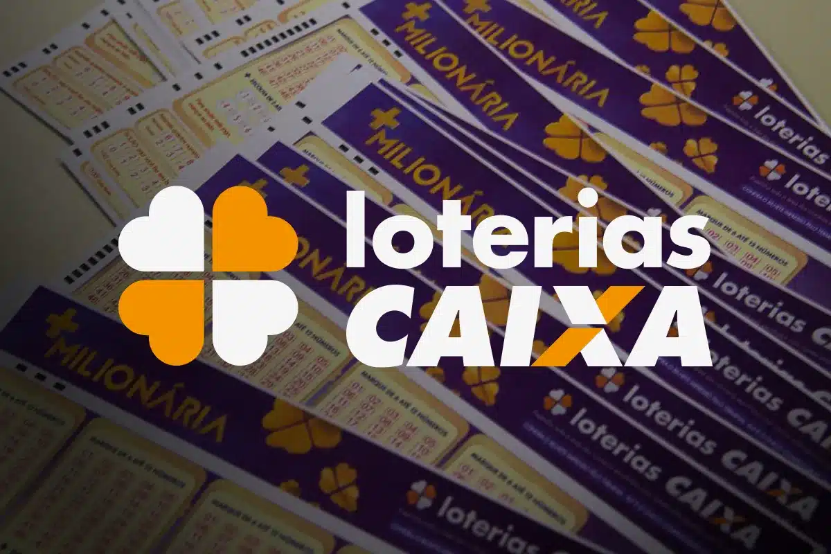 Mega da Virada 2025 Imagem mostrando os volantes da Mega da Virada, com logo das Loterias Caixa ao fundo, representando o concurso especial de 2025.