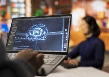 Imagem ilustrativa sobre Inteligência Artificial e o impacto na geração de empregos técnicos, com foco em áreas como infraestrutura e construção civil.