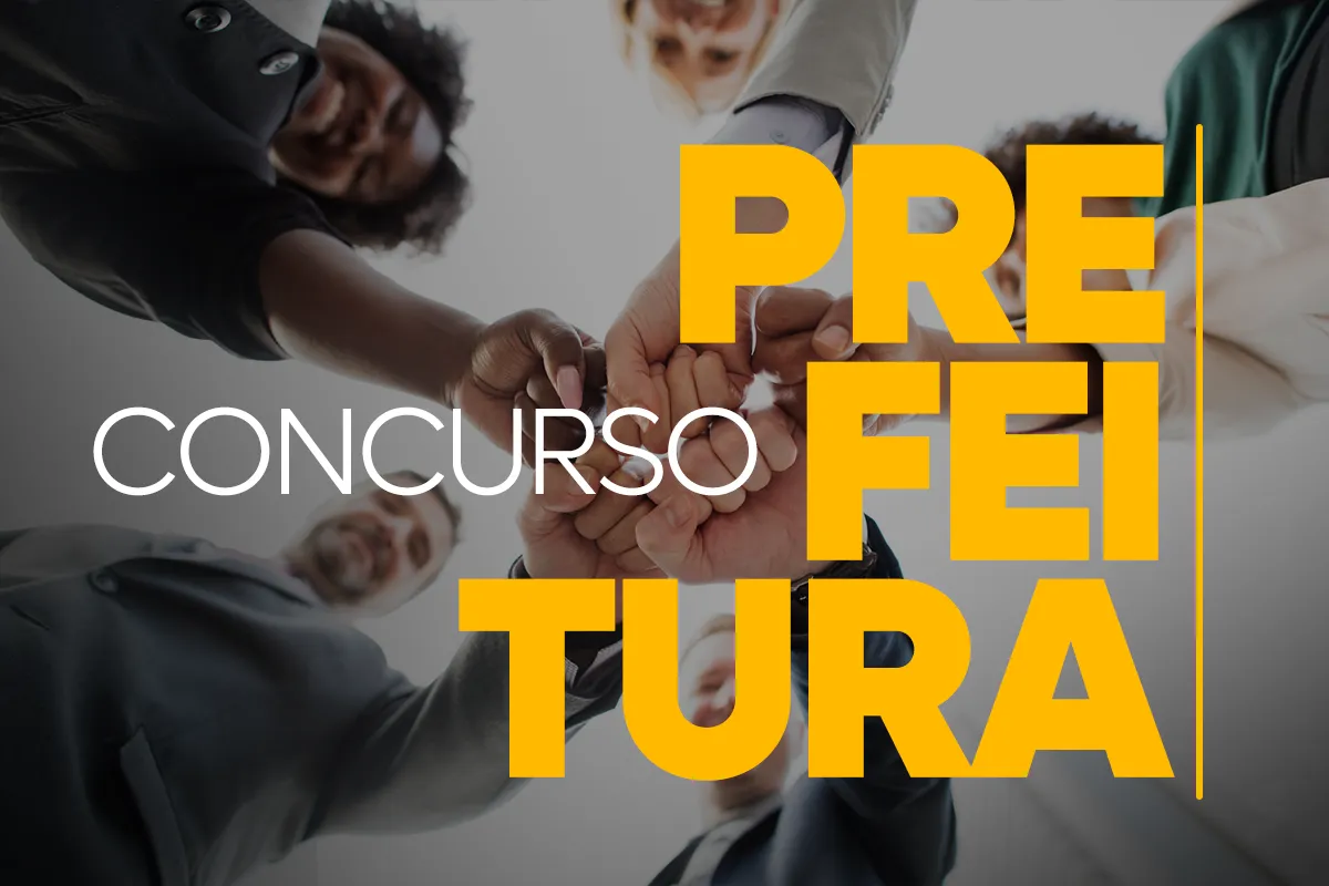 Imagem de pessoas unindo suas mãos simbolizando união e trabalho em equipe, com destaque para o concurso público cujas inscrições encerram na segunda-feira (26).