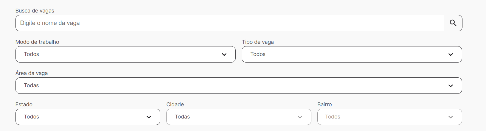Campos para serem preenchidos com dados do participante.