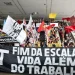 Protesto contra a reforma trabalhista, manifestantes pedem fim da escala 6x1 e redução da jornada de trabalho no Brasil.