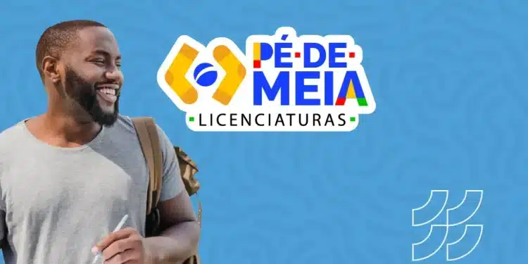 Imagem sobre as inscrições para o programa Pé-de-Meia Licenciaturas 2026, destacando a oferta de bolsas de R$ 1.050 e os requisitos para participação.