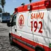 Ambulância do SAMU estacionada em via pública destacando o número 192, relacionada ao novo processo seletivo com salários de até R$ 13,3 mil.