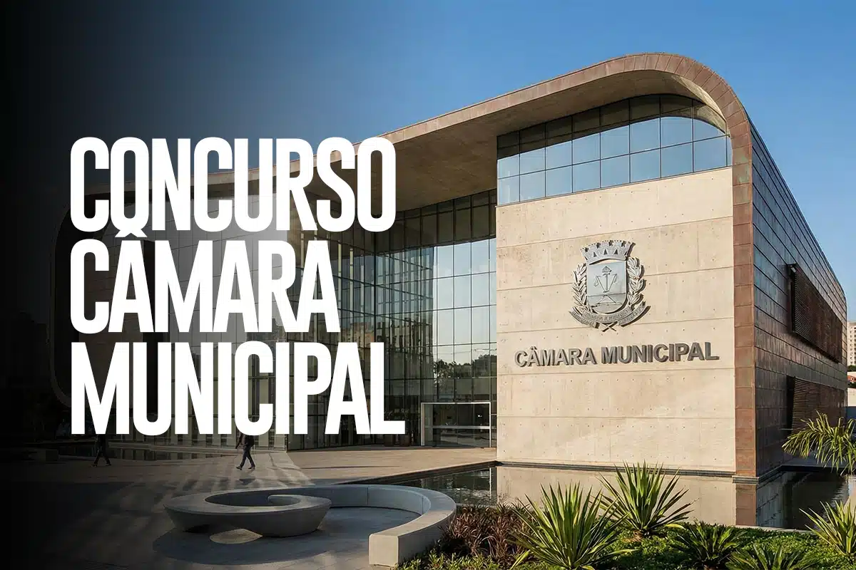 Prédio de Câmara Municipal utilizado como imagem ilustrativa para concurso público com inscrições abertas.