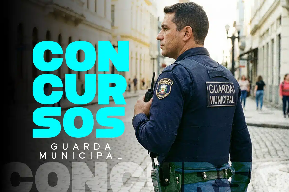 Guarda municipal uniformizado em patrulha urbana — inscrições para concurso Guarda Municipal Pouso Alegre MG 2026