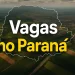Mapa do Paraná com texto vagas no Paraná.