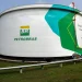 Tanque de armazenamento de diesel da Petrobras em refinaria brasileira em meio à crise de combustíveis provocada pela guerra no Oriente Médio