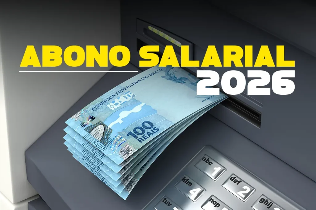 Notas de dinheiro saindo de caixa eletrônico representando o pagamento do Abono Salarial PIS/Pasep para trabalhadores brasileiros