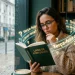 Mulher estudando regras de português sobre uso de maiúsculas e minúsculas em dias da semana.