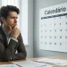 Homem observa calendário 2026 enquanto planeja os próximos feriados nacionais.