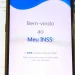 Tela inicial do aplicativo Meu INSS exibindo mensagem de boas-vindas para usuários que precisam recuperar senha antes da consulta do 13º salário.