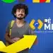 Pagamento Pé-de-Meia abril 2026 - estudante com mochila amarela ao lado do logo do programa e seta amarela apontando para cima