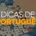 Letras de madeira espalhadas sobre fundo azul ao lado de um caderno, com a chamada "Dicas de Português", representando a grafia correta da palavra misoginia