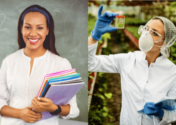 Duas profissionais trabalhando em ambientes diferentes.
