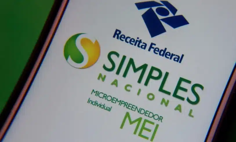 Tela com logo do Simples Nacional e MEI explicando como funciona o limite de faturamento do MEI