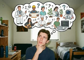 Jovem reflete sobre escolhas profissionais e novas exigências do mercado de trabalho.
